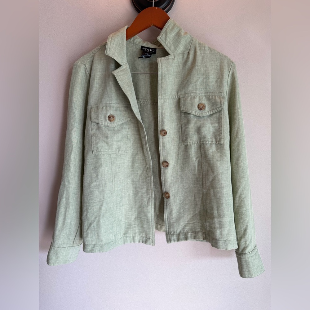 Soho Light Green Button-Front Jacket - image 3